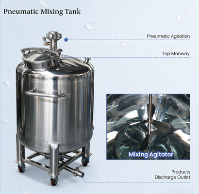 Ein guter Preis. 500L Mobiler Pneumatikmischer für die Produktion von Flüssigkeiten in mittleren Chargen Online