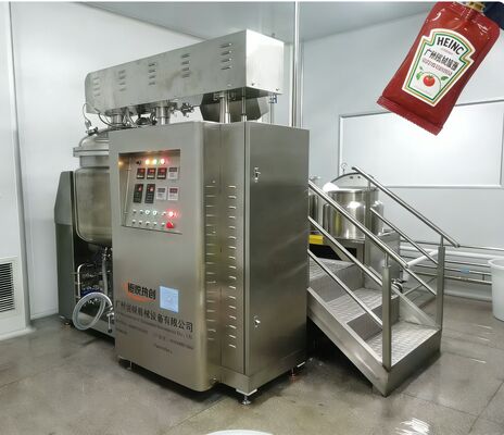 Harga bagus 200L Ketchup Membuat Vacuum Emulsifying Mixer Homogenizer dengan kontrol tombol on line