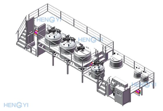 Calidad Línea de producción de jabón líquido totalmente automática Máquina de fabricación de champú con agitador Fábrica